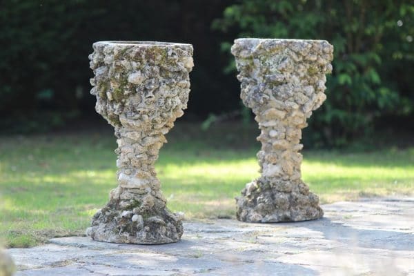 Pair Of Early 20th Century Grotto Planters/Urns