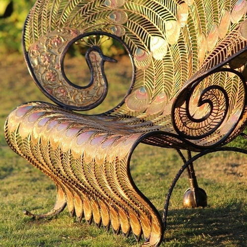 Ornate Wrought Iron Garden Bench