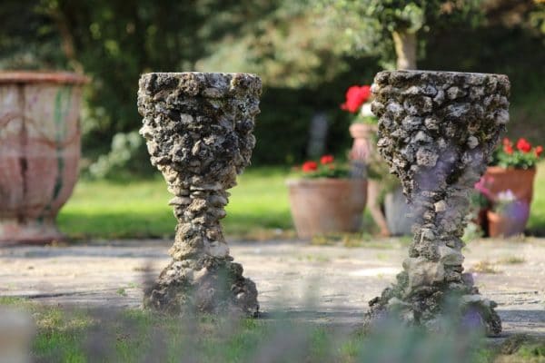 Pair Of Early 20th Century Grotto Planters/Urns