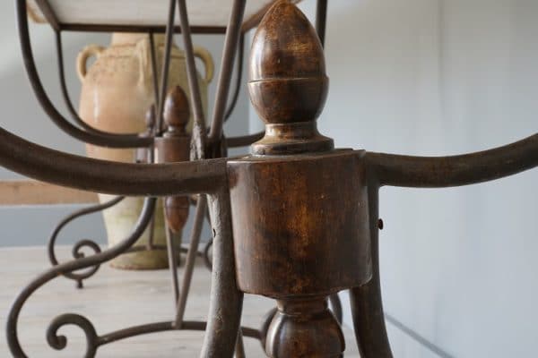 antique iron and marble topped console table