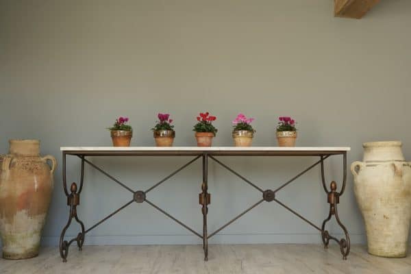 double iron bisto table