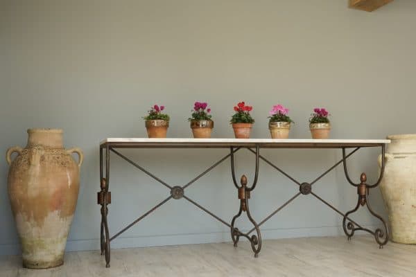 double iron bistro console table