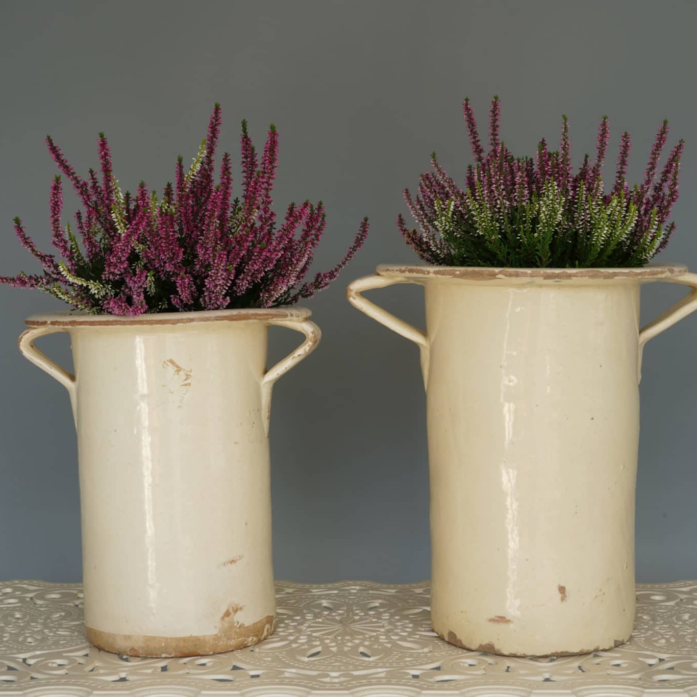 Pair 19th Century Large Italian Chiminea Or Vases