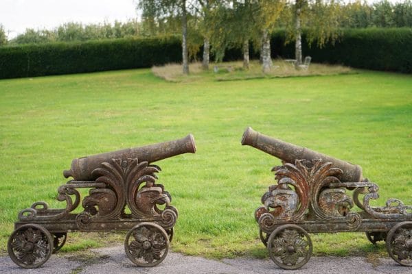 Antique, Imposing Pair of Cast Iron Garden Cannons