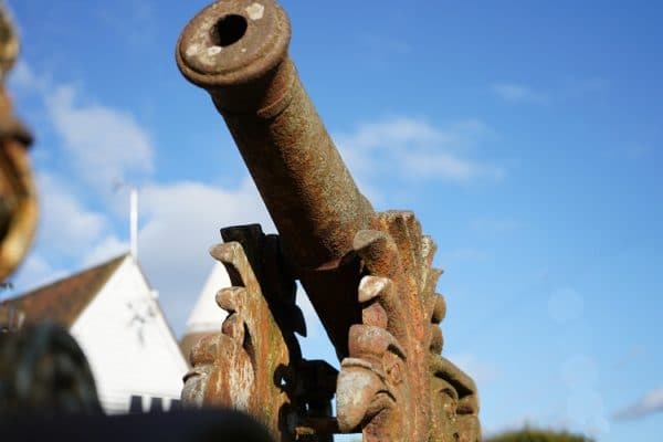 Antique, Imposing Pair of Cast Iron Garden Cannons