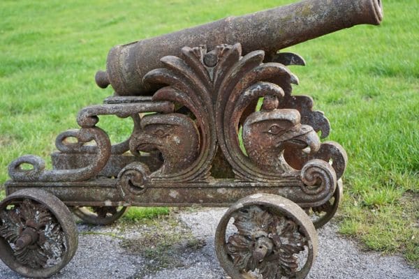 Antique, Imposing Pair of Cast Iron Garden Cannons