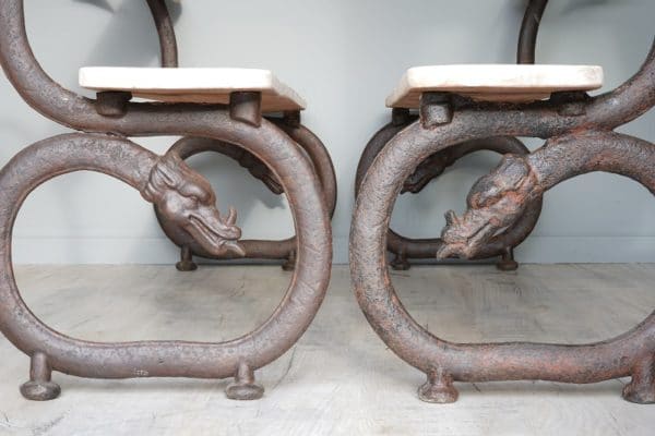 19th Century Cast Iron Serpent Bench - Image 7
