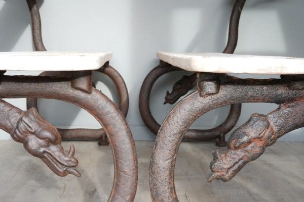 19th Century Cast Iron Serpent Bench - Image 9