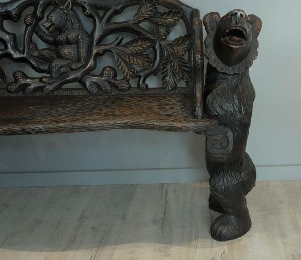 a black forest bear bench