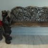 antique black forest bear bench