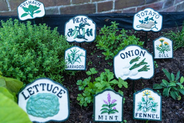 cast iron herb and vegetable markers