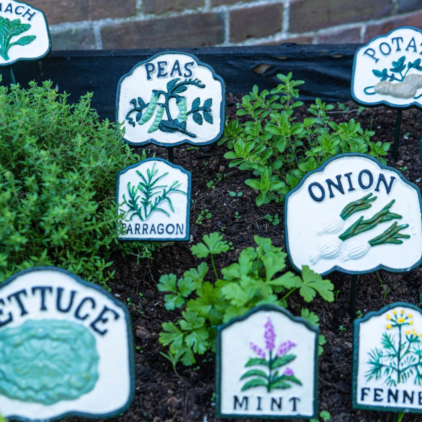 cast iron herb and vegetable markers