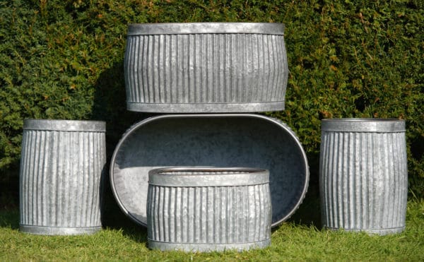 Set of 5 Vintage Galvanized Planters - Image 7