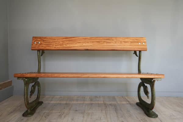 Victorian style cast iron serpent bench