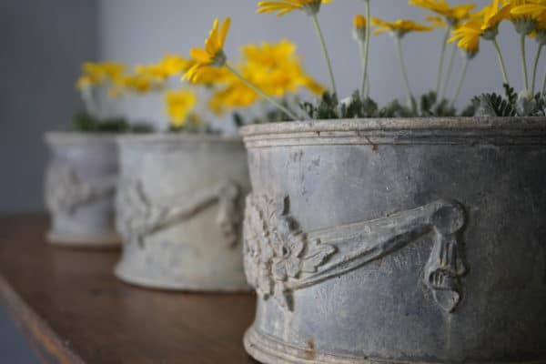 vintage matching lead planters