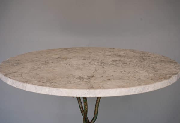 with carrara marble top on French bistro table