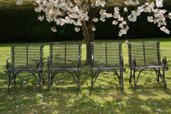 set of original Arras French garden chairs