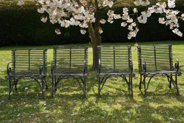 set of original Arras French garden chairs