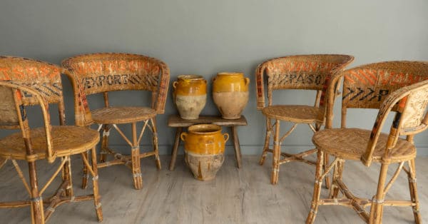 Set of four Vintage Rattan Garden Chairs - Image 8