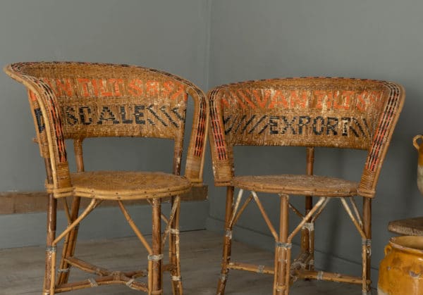 set of vintage rattan chairs