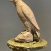 Antique LEFCO glazed terracotta animal figures on pedestals