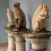 Three Leeds Clay Fire Company Terracotta antique garden animals