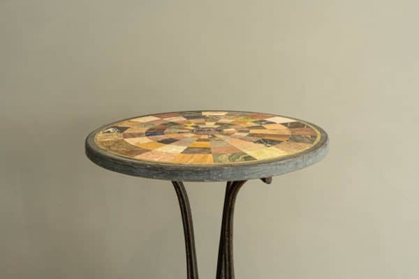 antique cast iron and specimen marble table top