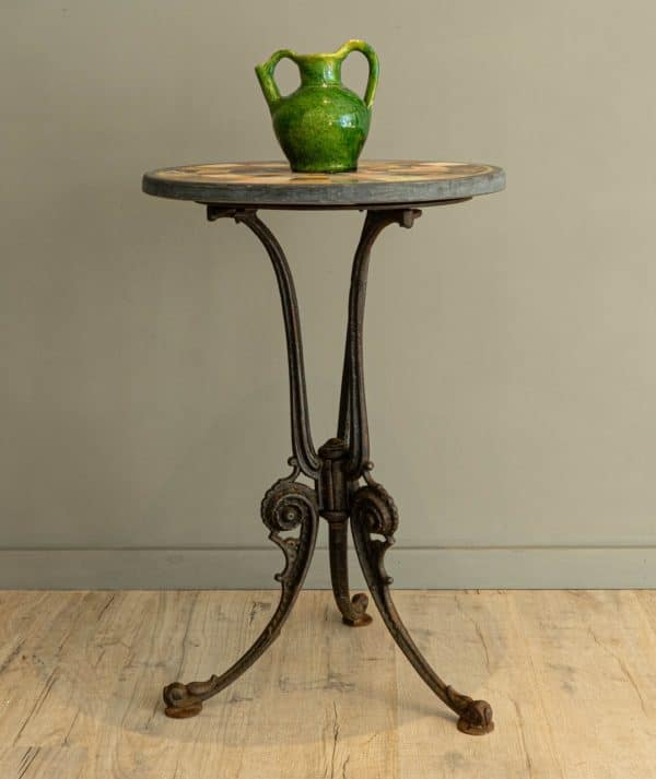 small bistro table with Italian specimen marble top