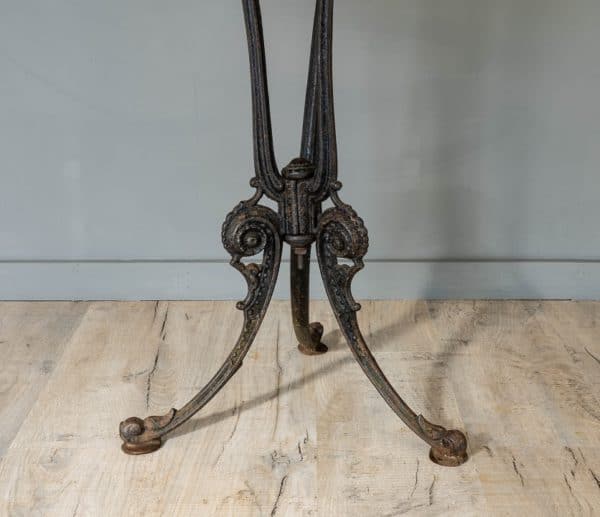 vintage cast iron and specimen marble table