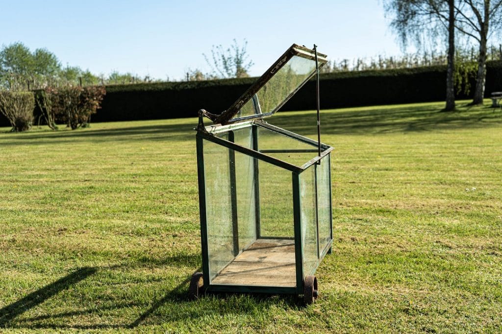 Mini Vintage Greenhouse on Wheels DGA by Tina Bird