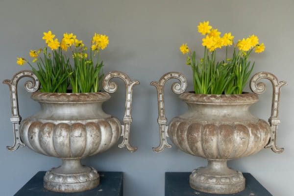 Alfred Corneau cast iron urns