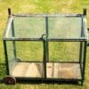 Reclaimed steel and glass to create a greenhouse on wheels