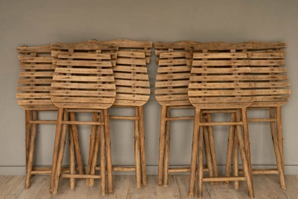 vintage folding wooden garden chairs