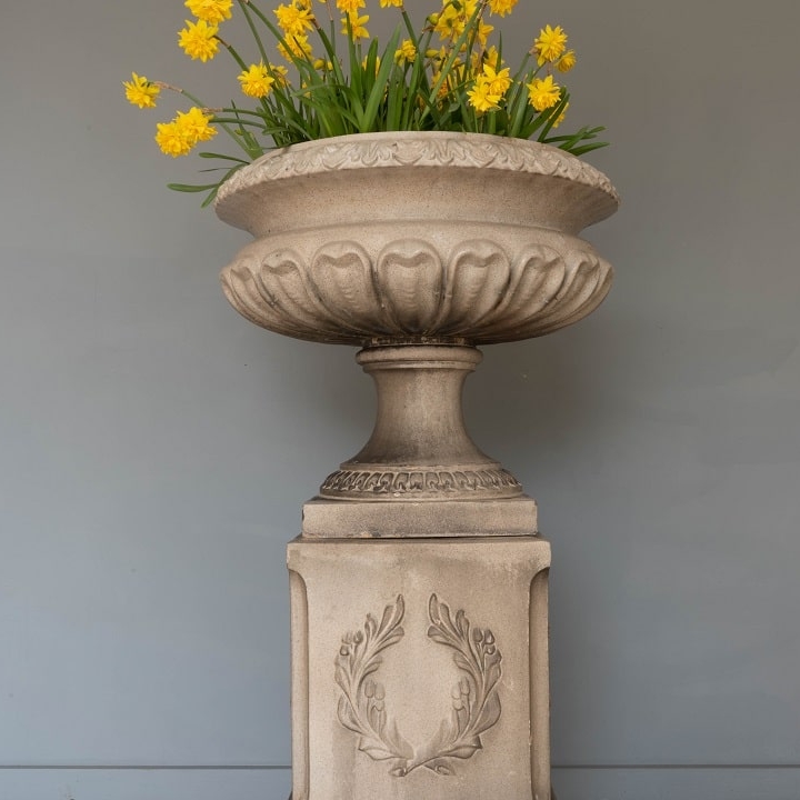 a salt glazed antique garden urn