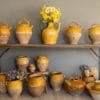 yellow glazed French pottery antique