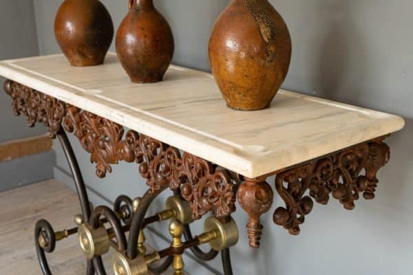 an antique patisserie table