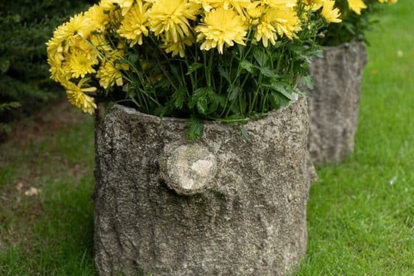 a faux bois antique garden planter