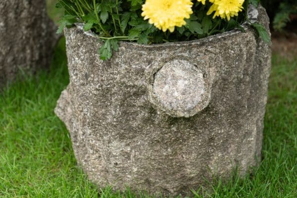 antique faux bois planter
