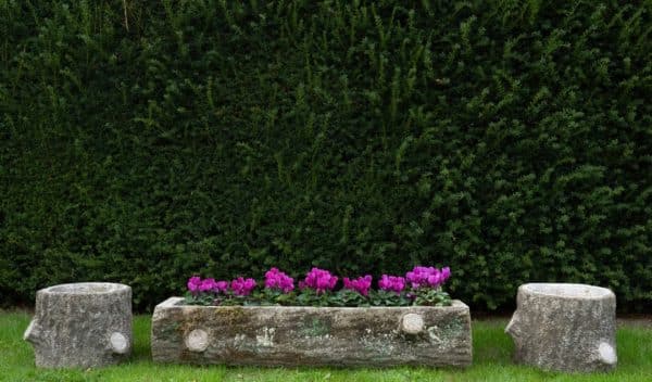 faux bois antique planters
