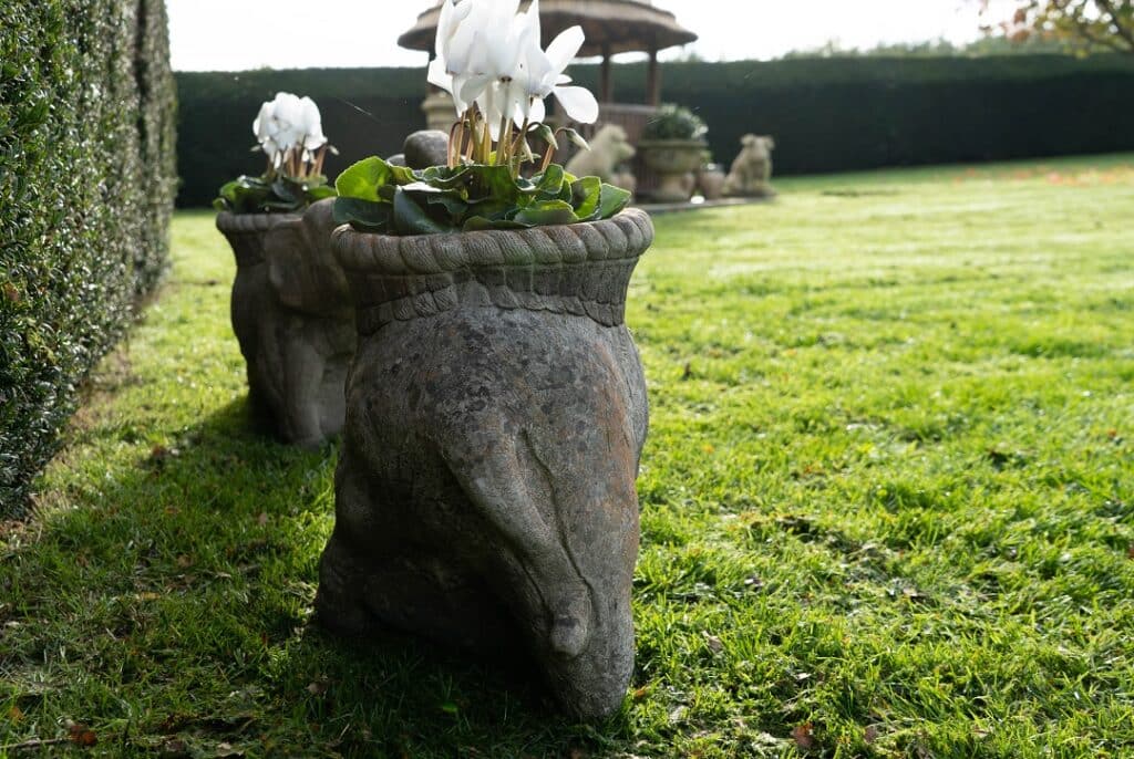 Cast Stone Elephant Planters DGA by Tina Bird
