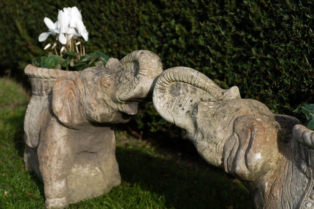 Cast Stone Elephant Planters DGA by Tina Bird