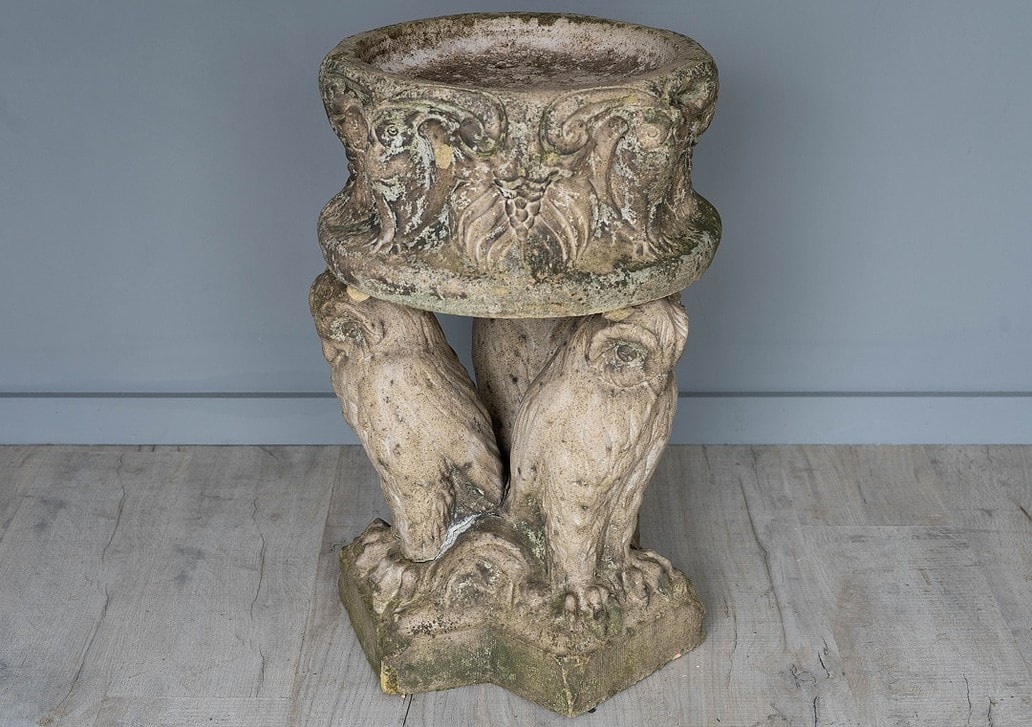 LEFCO antique Owl Birdbath DGA by Tina Bird