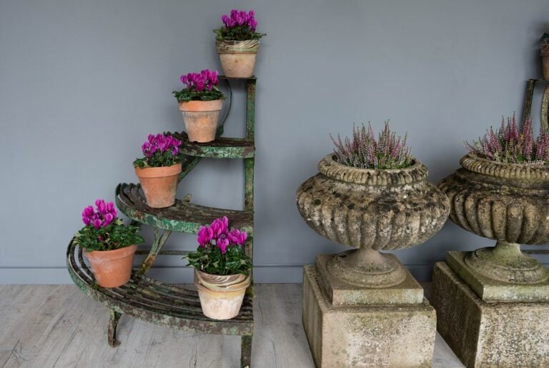 Pair of antique Arras Corner Plant Stands DGA by Tina Bird