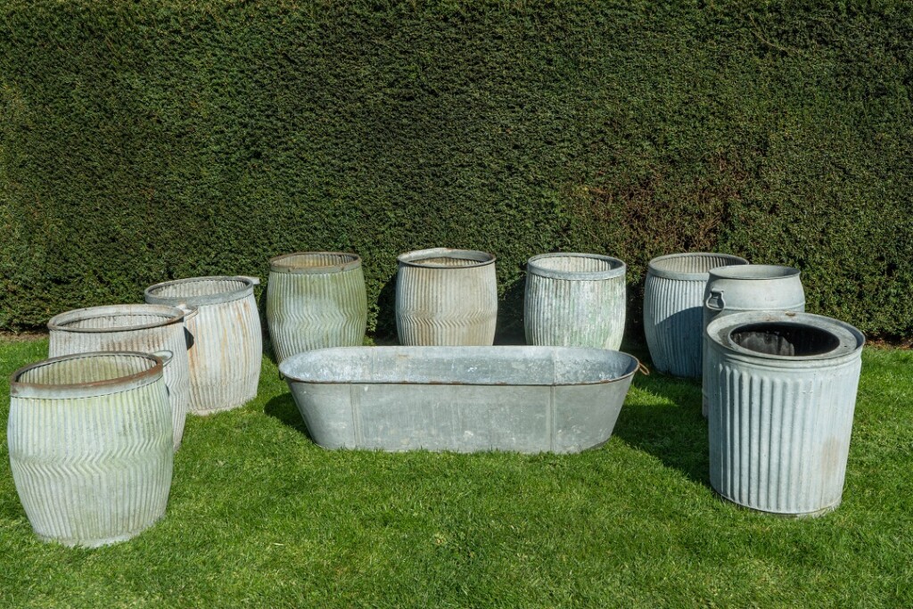 Galvanised Victorian Bathtub for Planting DGA by Tina Bird