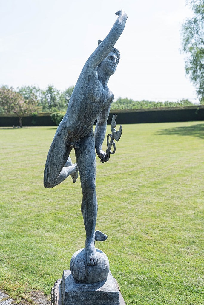 Antique Lead Garden Statue of Mercury DGA by Tina Bird