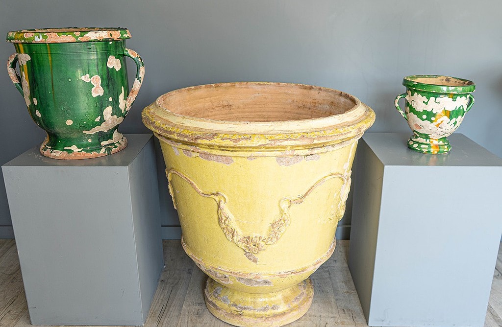 Small Antique 19th Century French Castelnaudary glazed vase DGA by