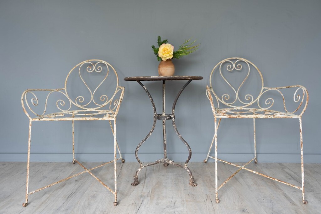Pair of vintage French Garden Dining Chairs DGA by Tina Bird