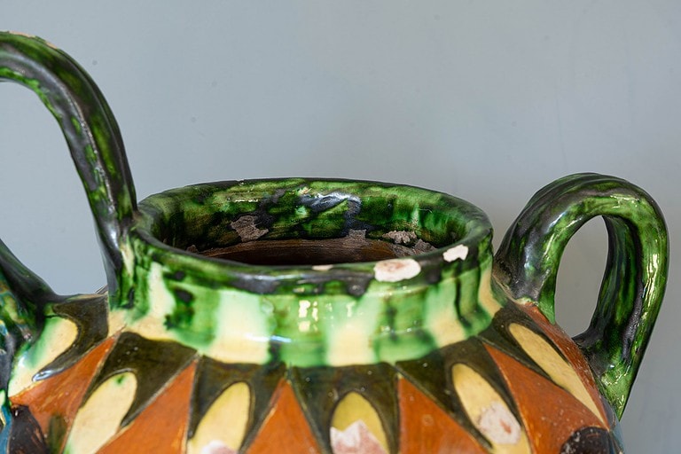 Multi coloured antique Vase or Pot DGA by Tina Bird