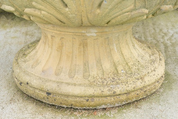decorative base to antique garden oval planter