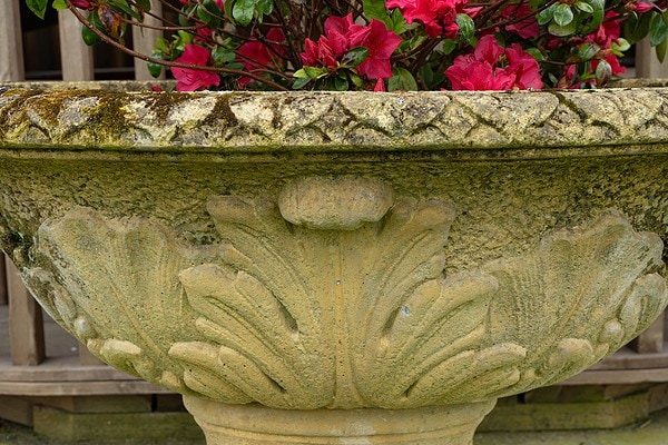 large scale decorative stone planter